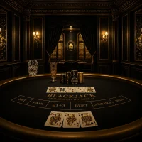 Luxurious black and gold casino scene