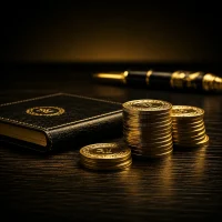 Luxurious gold and black still life