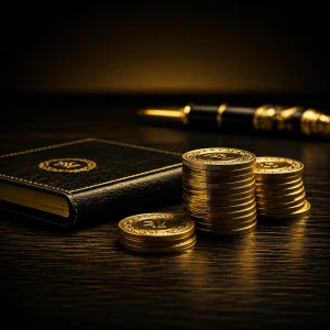 Luxurious gold and black still life